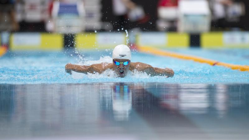 Nelson Crispin - 2015 IPC Swimming World Championships Glasgow Colombia’s Nelson Crispin competes in the Men's 50m Butterfly S6 at the 2015 IPC Swimming World Championships in Glasgow, Great Britain